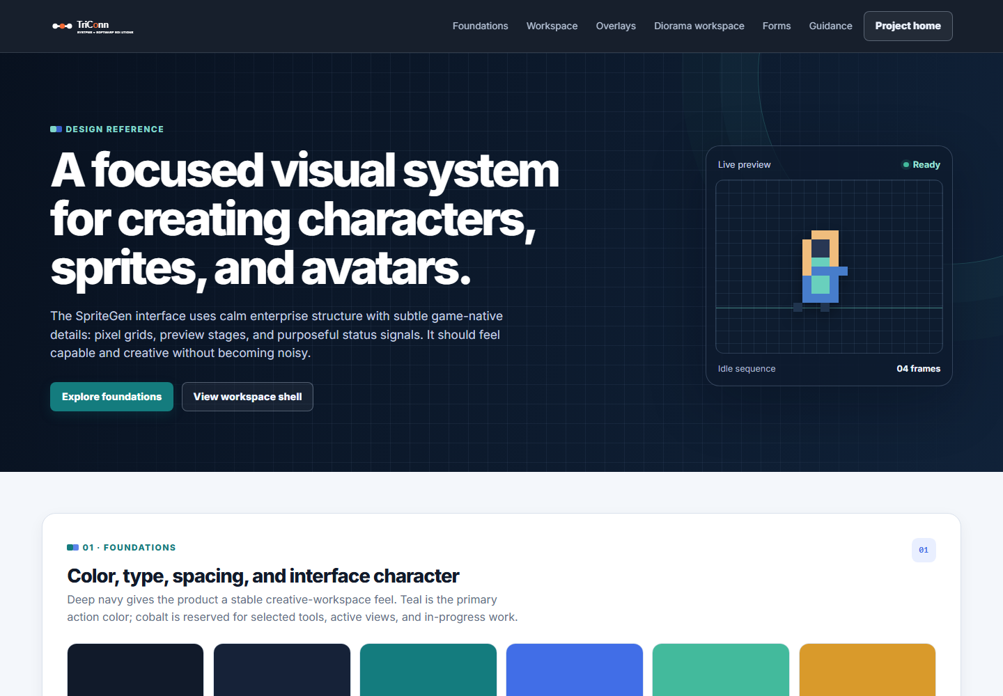 SpriteGen UI Showcase design system